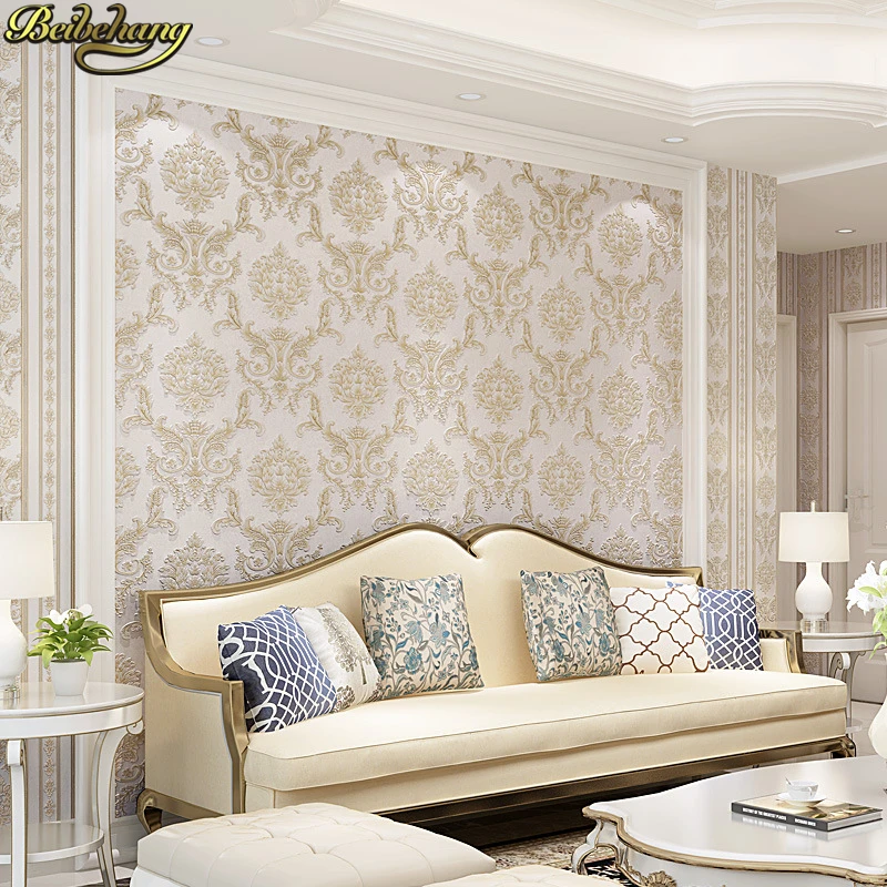 Simple European Pink Damascus living room papel de parede 3d wallpaper for walls 3 d decorative bedroom flooring contact-paper