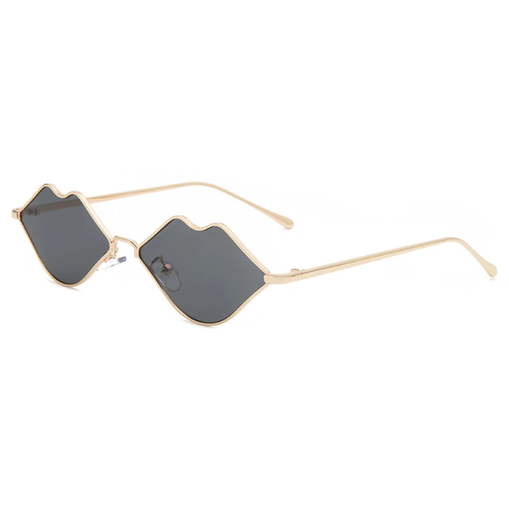 Губы Форма солнцезащитные очки для женщин оправа из металлического сплава оттенки PC объектив сексуальный рот глаз очки аксессуар