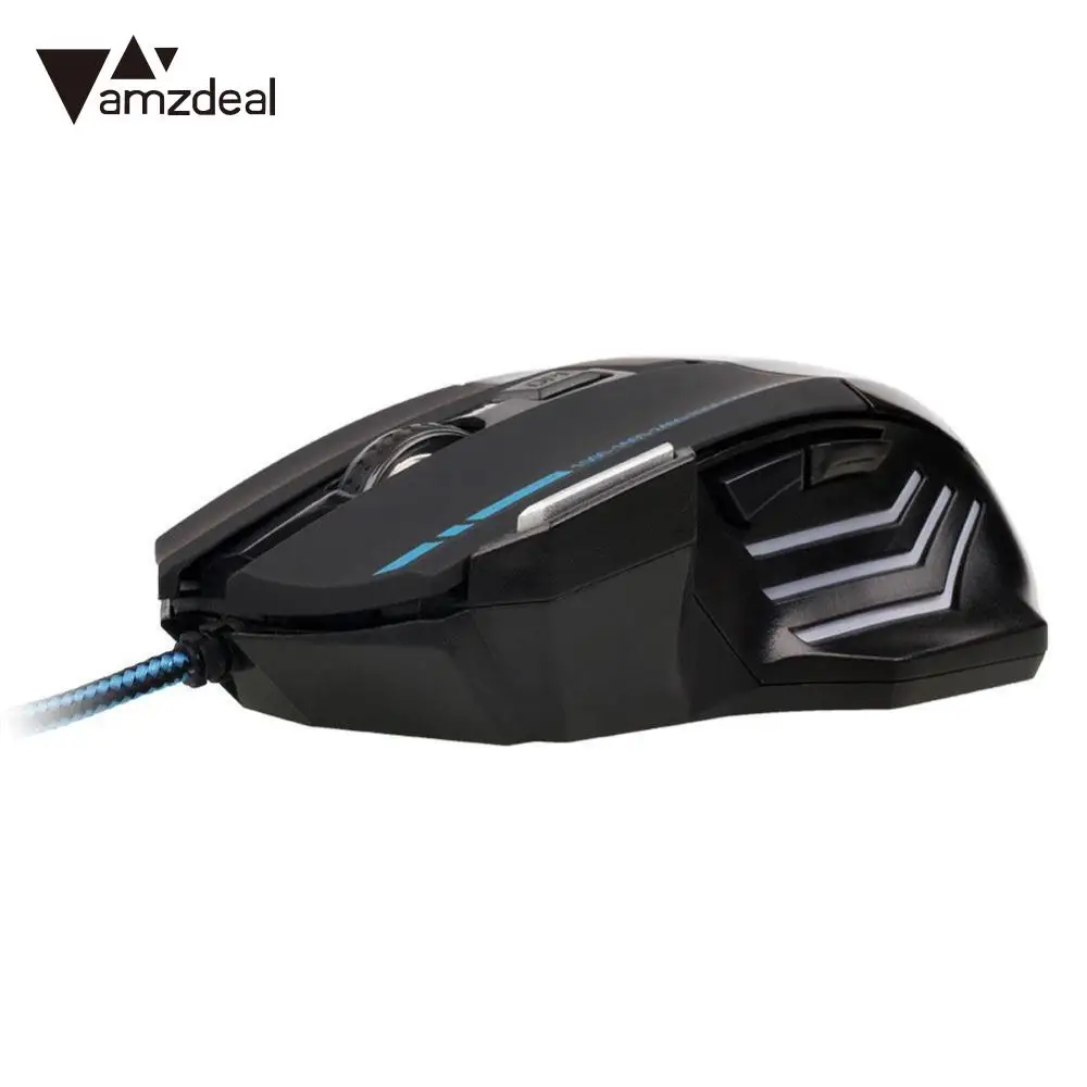 

amzdeal Adjustable DPI 7 Button Optical USB Wired Gaming Mouse For Computer Laptop PC High Sensitive Black Gaming Mouse