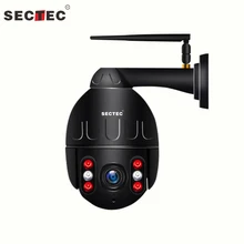 Sectec WiFi 1080P Беспроводная металлическая PTZ скоростная купольная камера с функцией автоматического слежения уличная CCTV Onvif камера видеонаблюдения