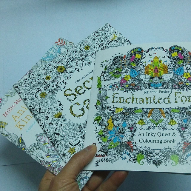 3pcs Lot Coloring Books For Adults Secret Garden Animal Kingdom Enchanted Forest Libros