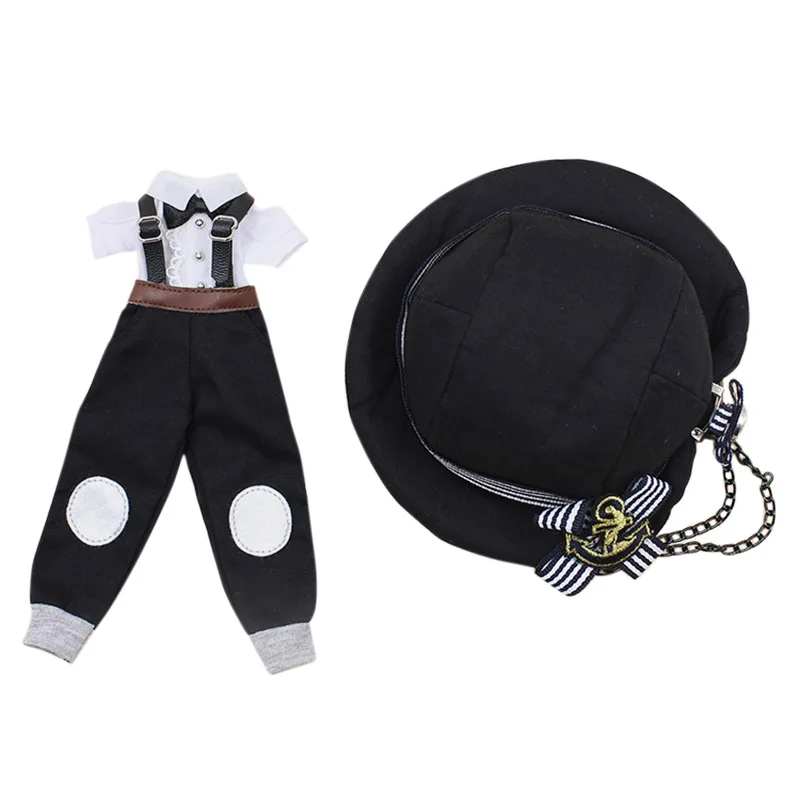 

blythe doll accessory,blyth dress,Navy outfit,Suspenders, hats, shirts Suitable for icy,blyth doll,joint doll,1/6,licca