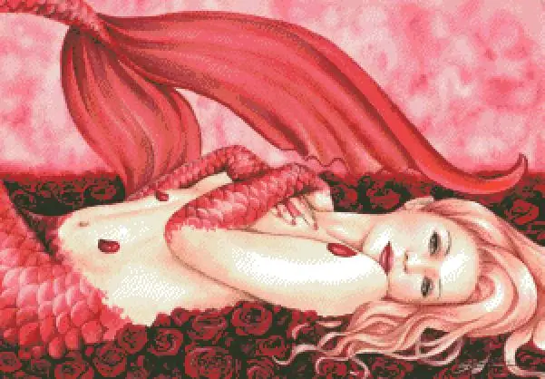 

Needlework,Red Mermaid Sexy 14CT Count Unprinted For Embroidery,set DIY DMC Cross stitch kits,Arts Pattern Cross-Stitching Decor