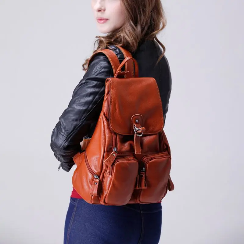 

2018 Women Girl Backpack Travel Genuine Leather Bag Rucksack Shoulder School Bag Bookbag New