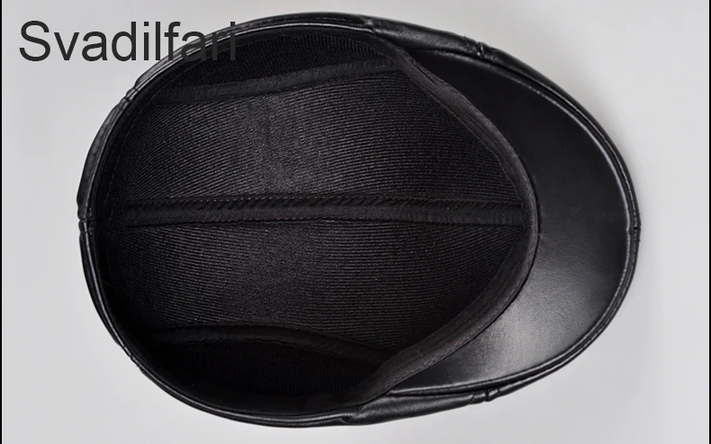 kangol tropic monty Svadilfari Genuine Leather Berets For Men Casual Black Duckbill Ivy Caps Male Spring Luxury Italian Brand Directors Flat Hats men's french beret