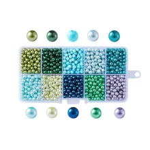 Mixed Pearlized Round Glass Pearl Beads, Mixed Color, 4mm, Hole: 1mm; about 2000pcs/box 1box mixed style round glass pearl beads mixed color crafts jewelry diy maker supplies hot sale