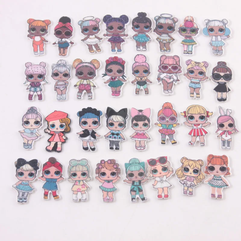 

Princess LOL Girls12pcs/lot Drop Shipping Resin flatback for Hair Bows Snack Planar Resin Crafts for DIY Phone Decorations