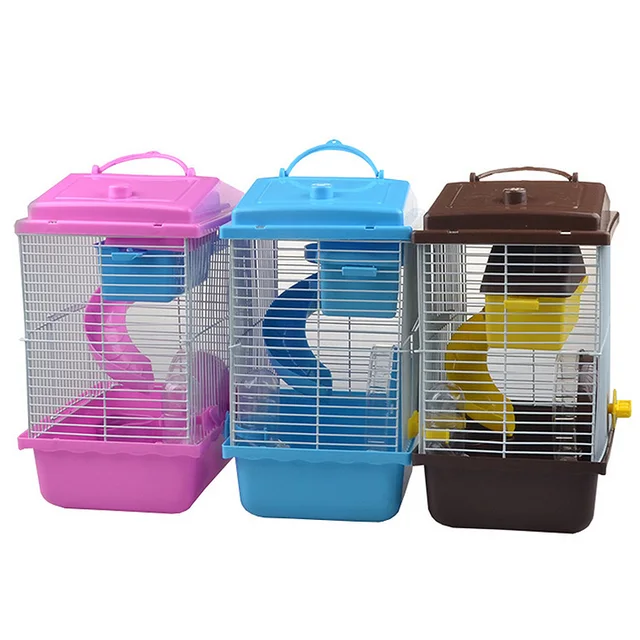 Pet Cage Hamster Pet  Hamster Cottage Transparent Skylight Double Layer  Luxury House Portable Mice Home Habitat Decoration 1