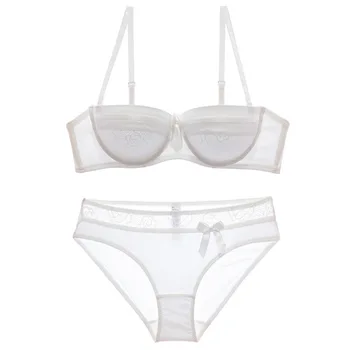 

Sexy bra breathable underwear women lace ultra slim transparent ladies Thin bra set lingerie 1/2 Cpu 70 85 80 85 A B C SW5050