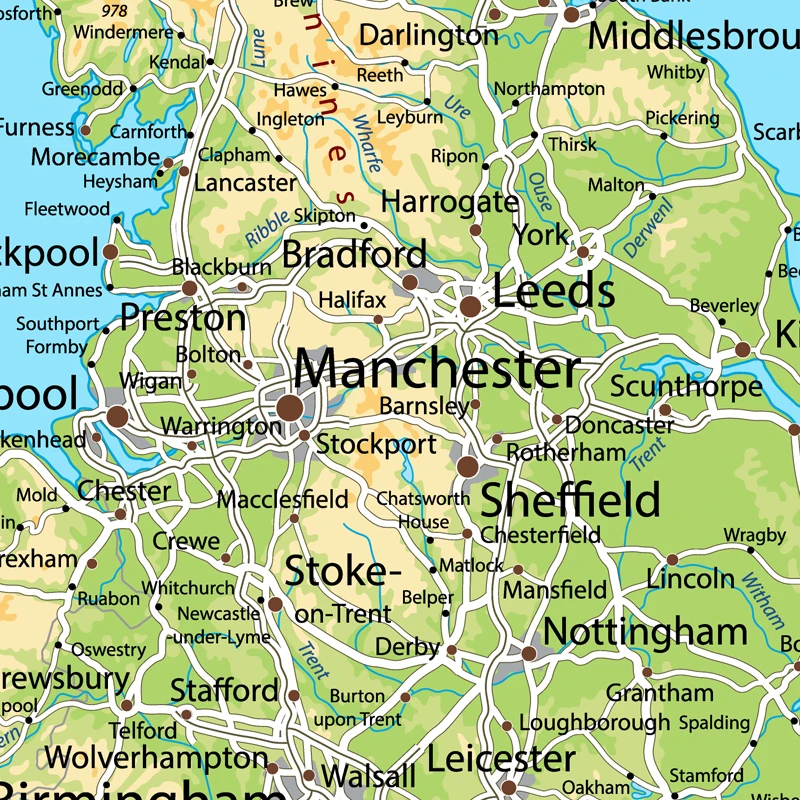 United Kingdom Map Poster Size Wall Decoration Large Map of The United Kingdom 54x80cm Waterproof and tear-resistant