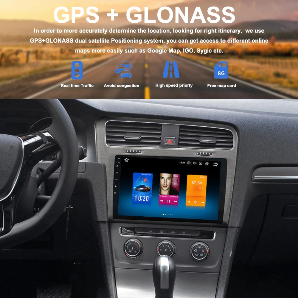 10," ips Android 9,0 Автомагнитола gps для VW Golf 7 мультимедиа 2013 Авто Стерео NAVI головное устройство Авторадио USB BT