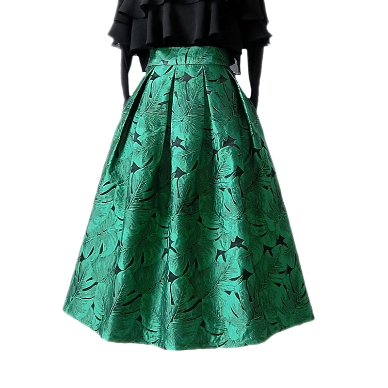 

Women Fall Winter Elegant Vintage Floral Embroidery High Waist Skirt Free Shipping XHSD-3277