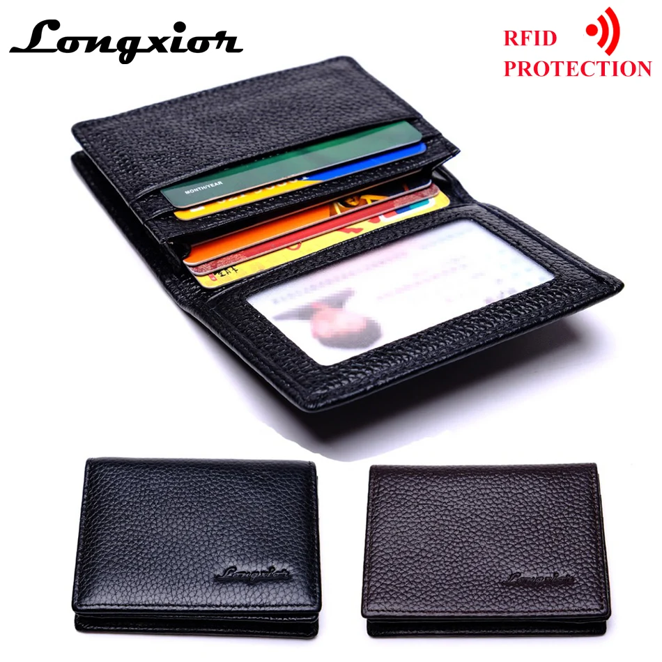 

MRF18 Brand RFID Blocking Slim Wallet Fashion Men Business Card Credit Card Wallet ID Card Holder Leather For Men Vintage Purses