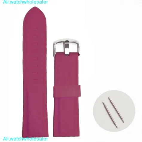 22mm Good Plum Color  Silicone Jelly Rubber Ladies Watch Band Straps WB1054D22JB