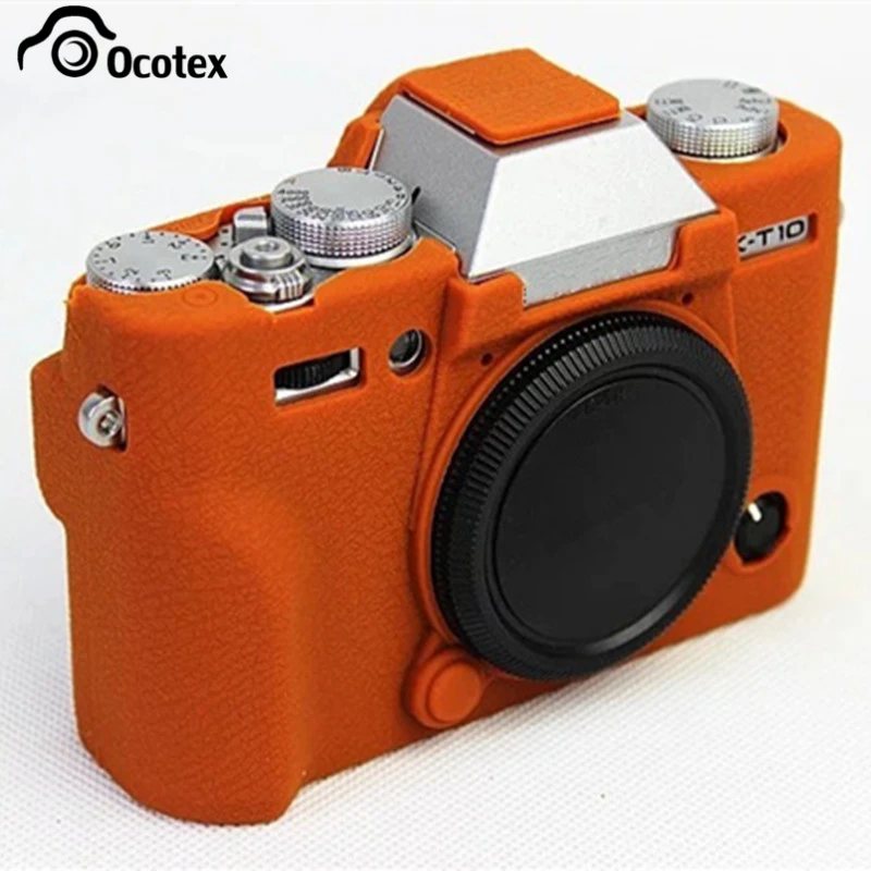 Ocotex горячий силиконовый чехол для Fujifilm Fuji XT10 X-T10 XT20 X-T20 сумка для камеры резиновый корпус Защитная крышка Черный Коричневый