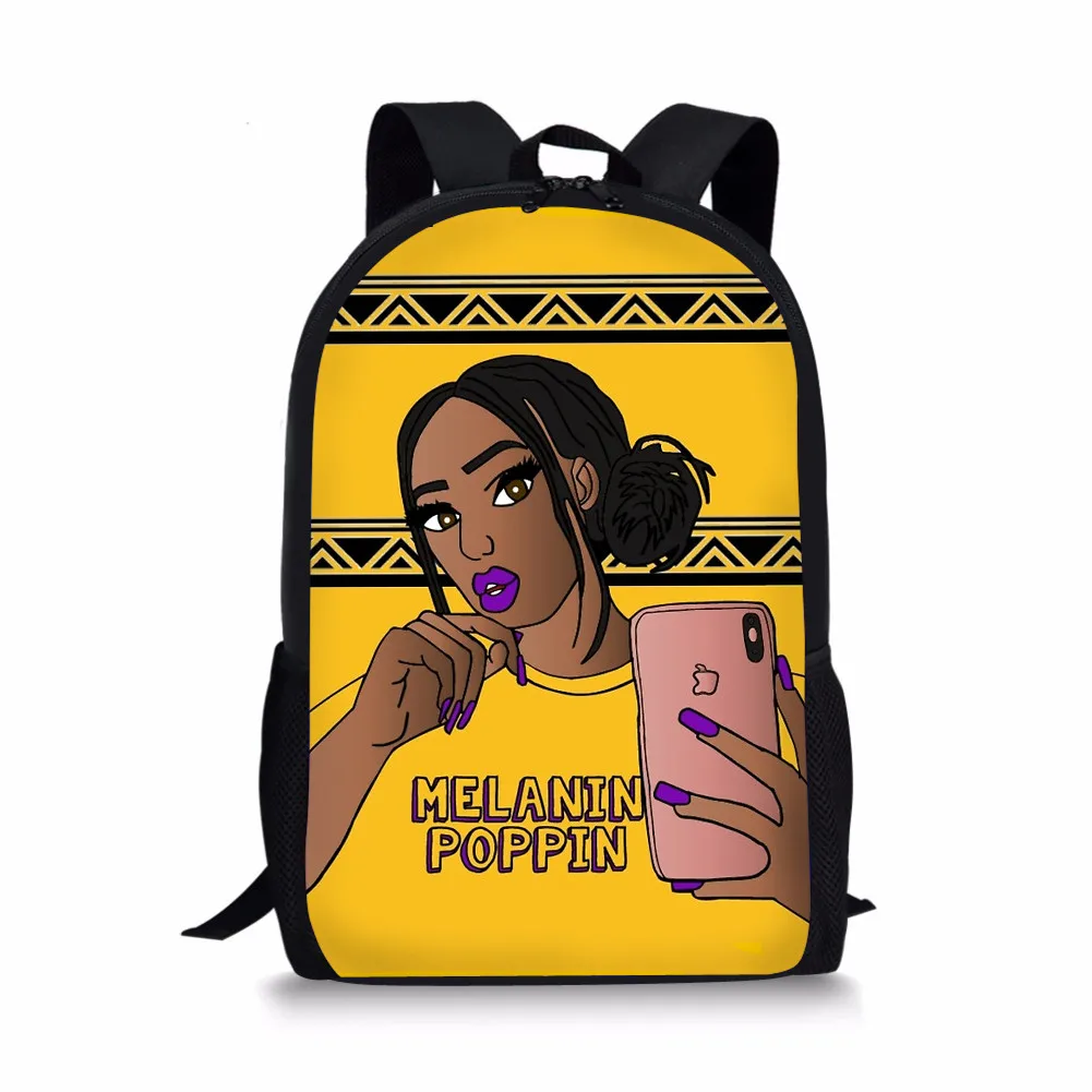 NOISYDESIGNS Children School Bags for Kids Black Girl Magic Afro Lady Printing School Bag Teenagers Shoulder Book Bag Mochila - Цвет: YQ4050C