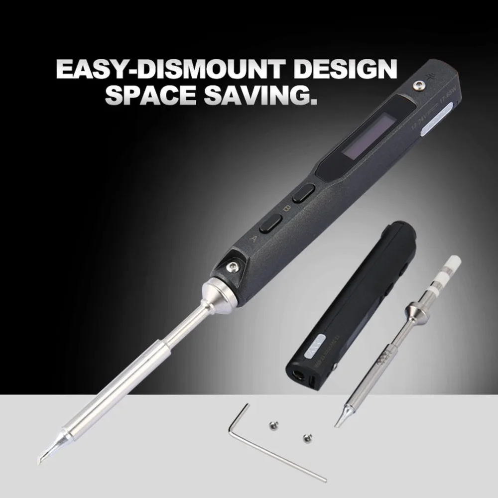 

Stylish 1 Set Mini Portable 65W Programmable TS100 Electric Soldering Iron Digital LCD Easy-dismount design space saving