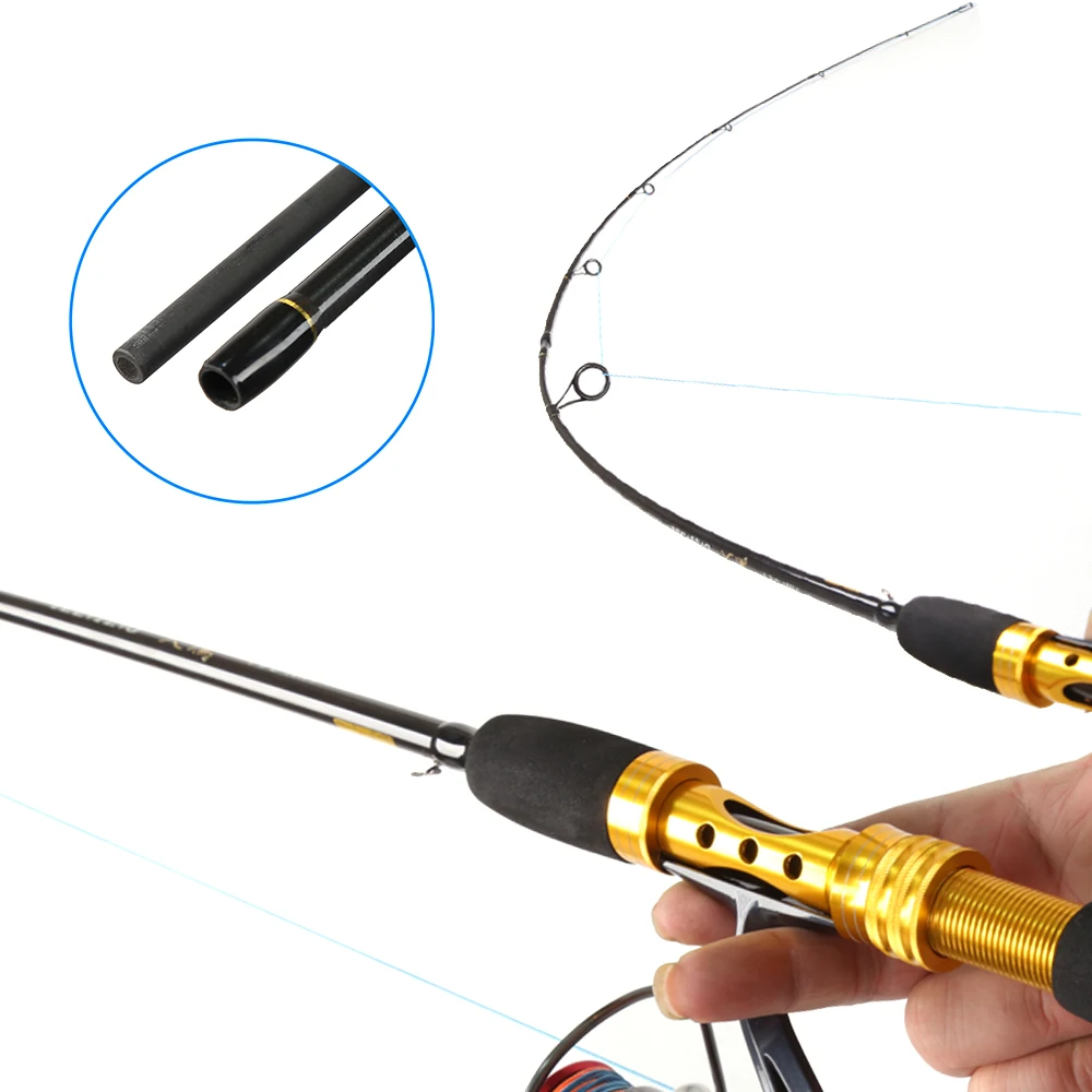 

1.98m spinning Fishing Rod Lightweight 10-30g 2 Section Portable Fishing Rods fast lure Carbon pole
