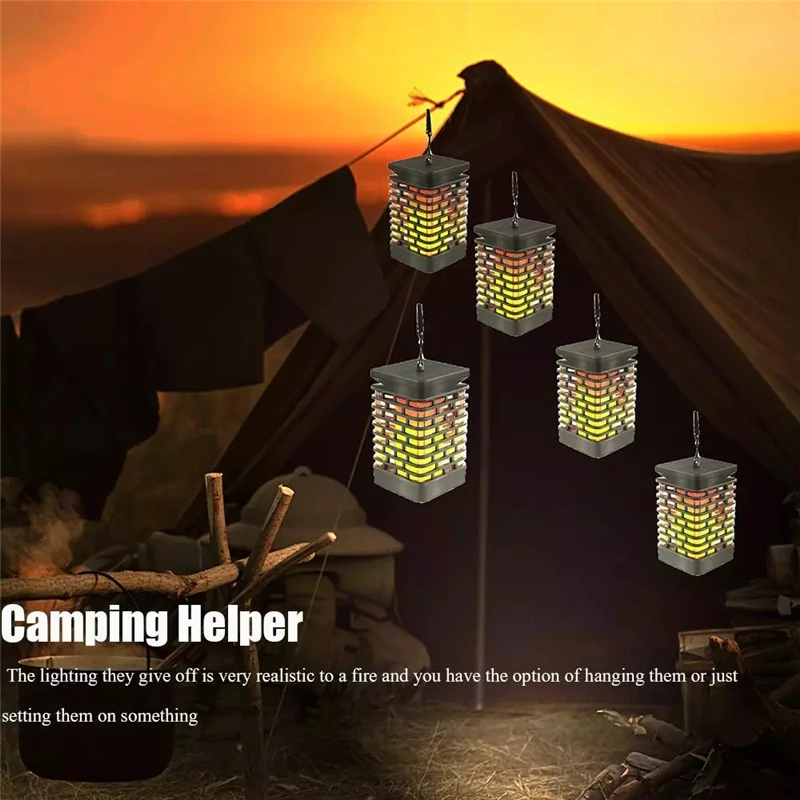 Solar ao ar Jardim à Prova Livre Água Ip65 Quad Vela Quadrados Chama Cintilação Pendurado Decoração Lâmpada Xiaomi Foco Led Dip65 Luz 2 Led solar ao ar livre jardim à