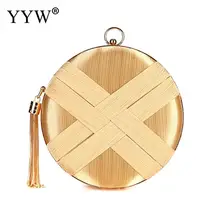 Шелковый Круглый клатч с кисточками сумка для женщин золотые вечерние сумки клатчи сумочка Сумочка с цепочкой Дамская Геометрическая сумочка