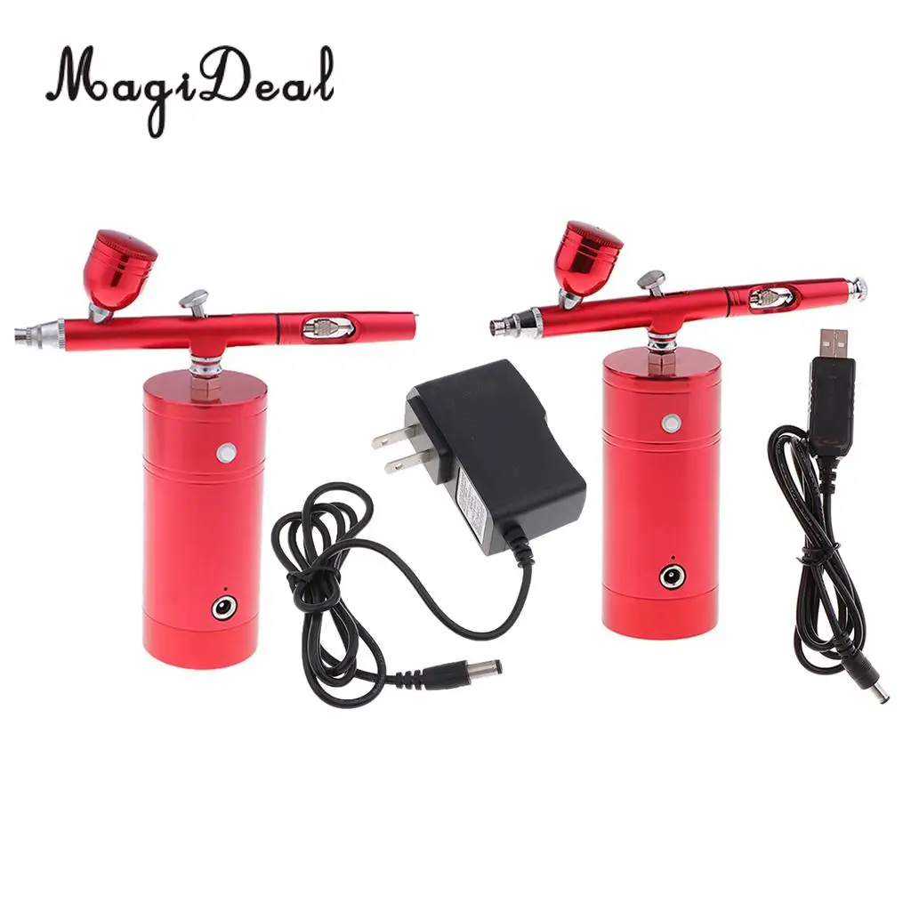 2 Charge Type Airbrush Tool Dual Action Gravity Feed 0.3mm Nozzle Spray Airbrush Nail Art Paint Tattoo Tool Air Compressor Kit