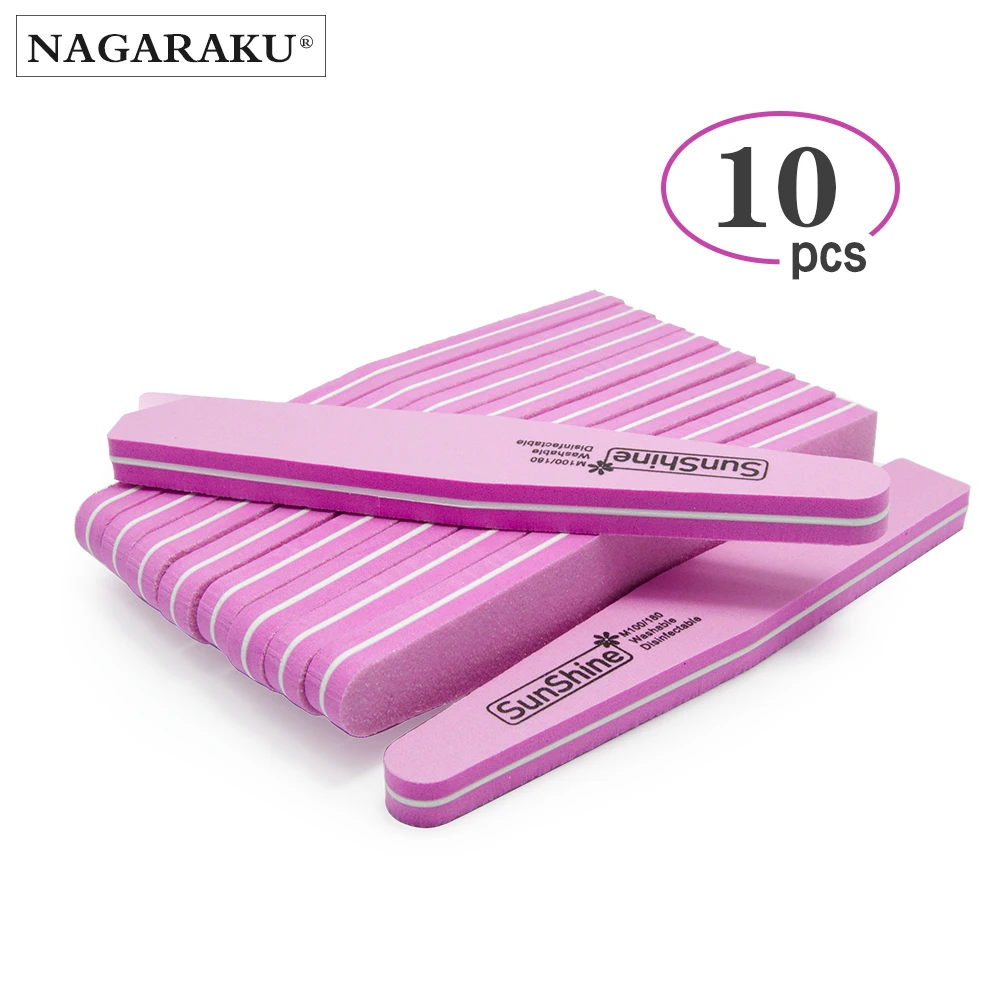 

10 pcs/set Double Sides Nail files buffer Trimmer Buffer lime sponge Nail Art Tools Washable Buffing Sanding File High quality