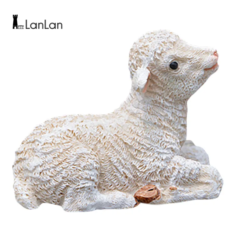 

LanLan Resin Realistic Sheep Figure Statue Miniature Simulated Sheep Garden Home Decoration-30