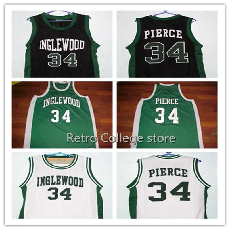 

Paul Pierce #34 Inglewood High School Retro Throwback mens Basketball Jersey Embroidery Stitched Customize any name number