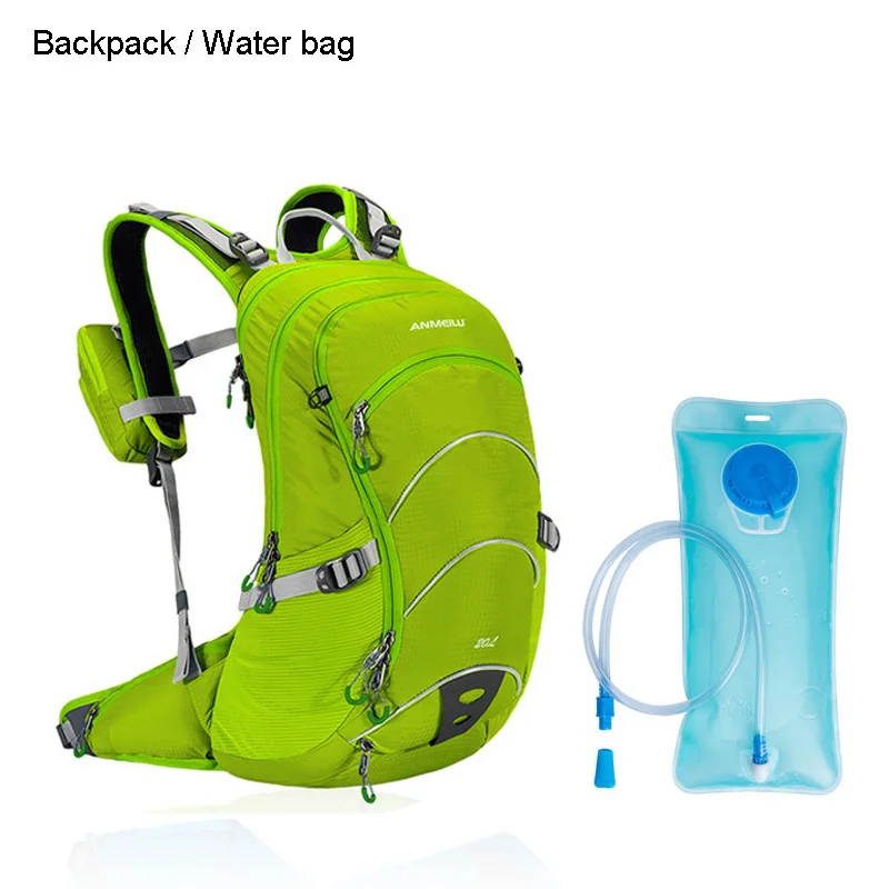 ANMEILU 20L Водонепроницаемая дышащая велосипедная сумка MTB Moutain велосипедный гидратационный рюкзак нейлоновая дорожная походная сумка для альпинизма, без сумки для воды - Цвет: Green with water bag