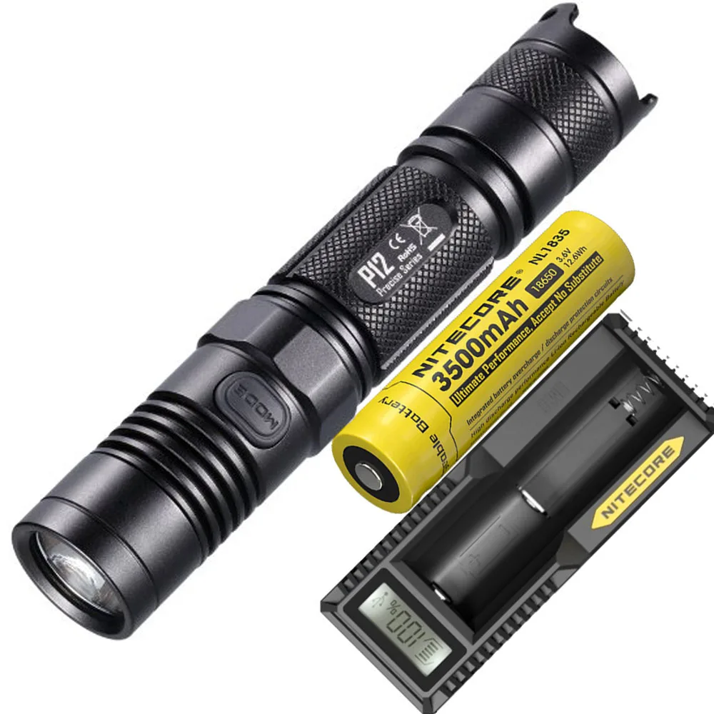 Tactical 18650 Flashlight NITECORE P12 Cree XM L2 U2 Led max. 1000