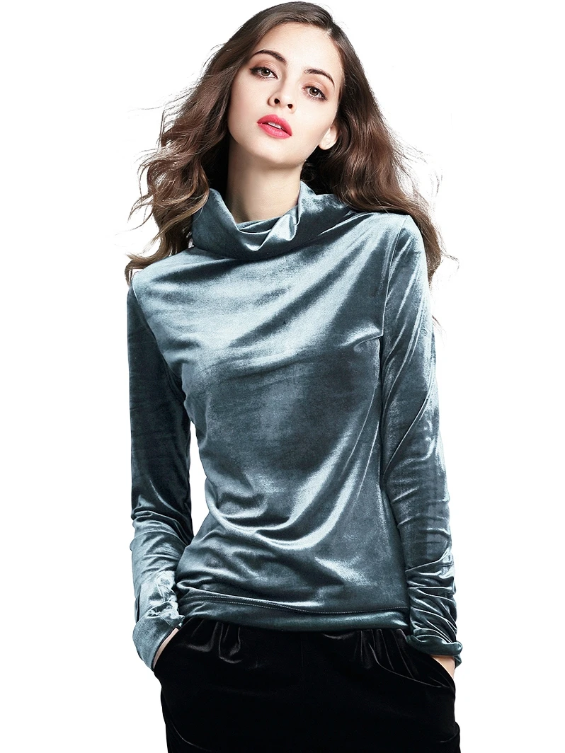 long sleeve velour tops