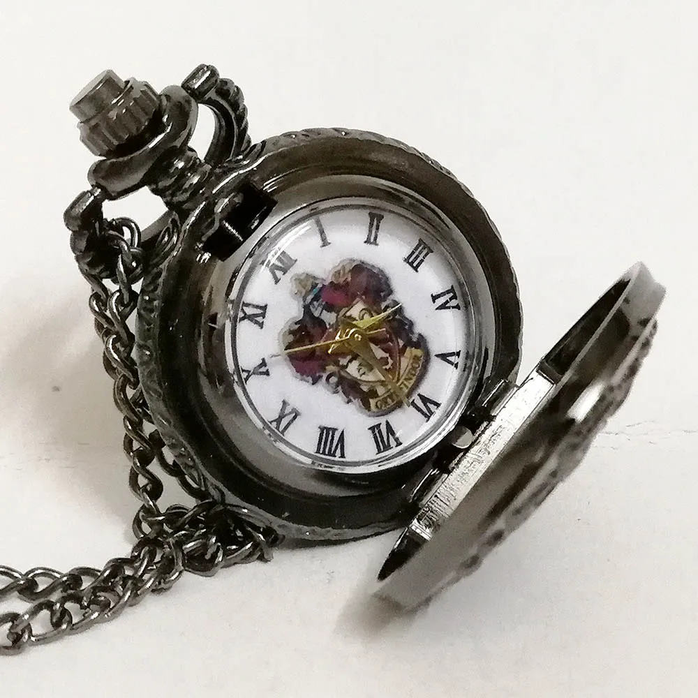 Винтажные Ретро hp Gryffindor школьные кварцевые карманные часы с цветным циферблатом и цветным циферблатом аналоговые в виде кулона Мужские Женские часы с цепочкой Reloj