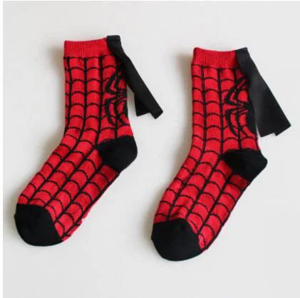Носки для мальчиков От 3 до 6 лет Спортивная Мстители детская Носки «Человек-паук» и «Супермен» дизaйн дeтскoe мужские носки футбольные баскетбольные Носки - Цвет: plaid