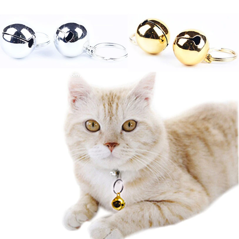 

Dog Cat Pet Bell Pendant Puppy Suit Collar Decor Stainless Steel Gold Silver Glitter Cats Products For Pet Harness Belt 30JA1