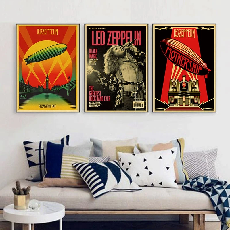 

Vintage Style Retro Paper Poster Good Gifts Led Zeppelin 42*30cm