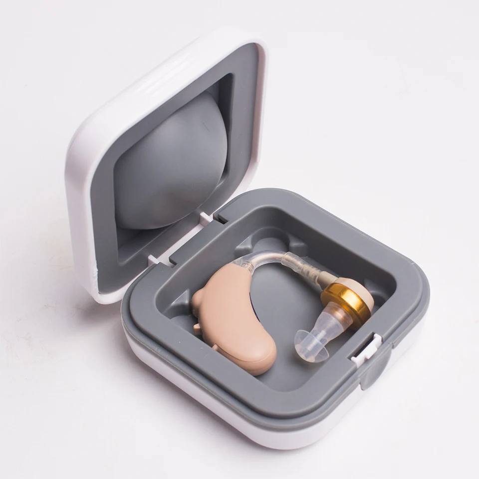 Mini Adjustable Digital Screen Hearing Aid Portable Behind Sound Amplifier Volume Listening Hearing Aids Light Easy to Carry