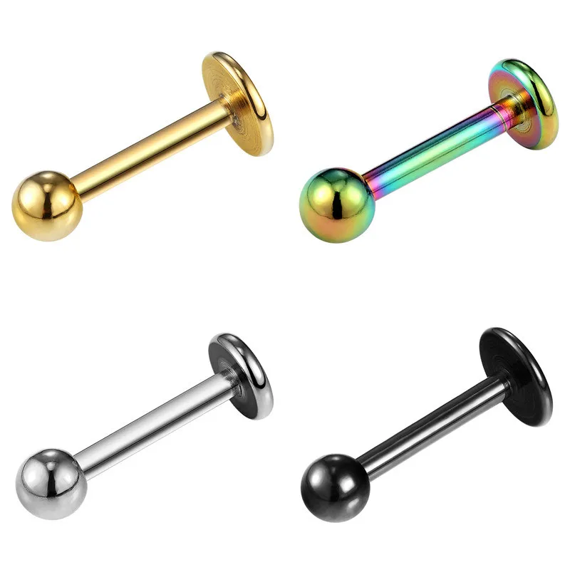 10 pcs lot 16G Hypoallergenic Titanium Labret Studs Lip Rings Ear Tragus Helix Lobe Piercing Earring Body Jewelry Wholesale