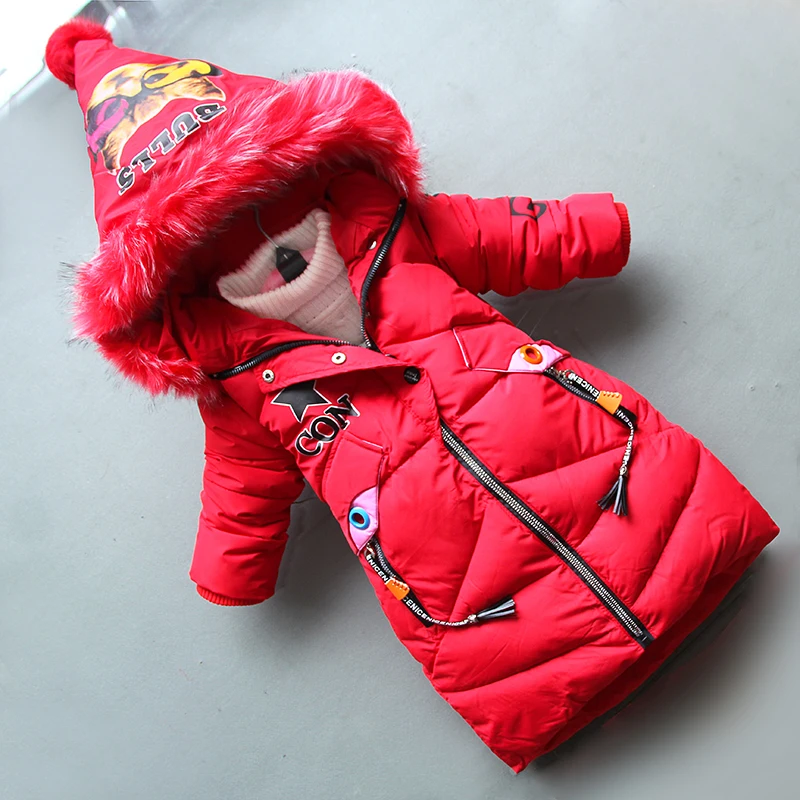 

BibiCola girls jackets 2018 winter children girl warm outdoor coats causal hoooded thicken snowsuits bebe brand warm down parkas