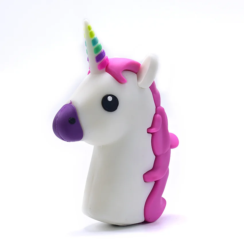 

4400mAh Unicorn Power Bank Cute Portable Emoji Power Bank Charger Cartoon 18650 Battery Charger Cases