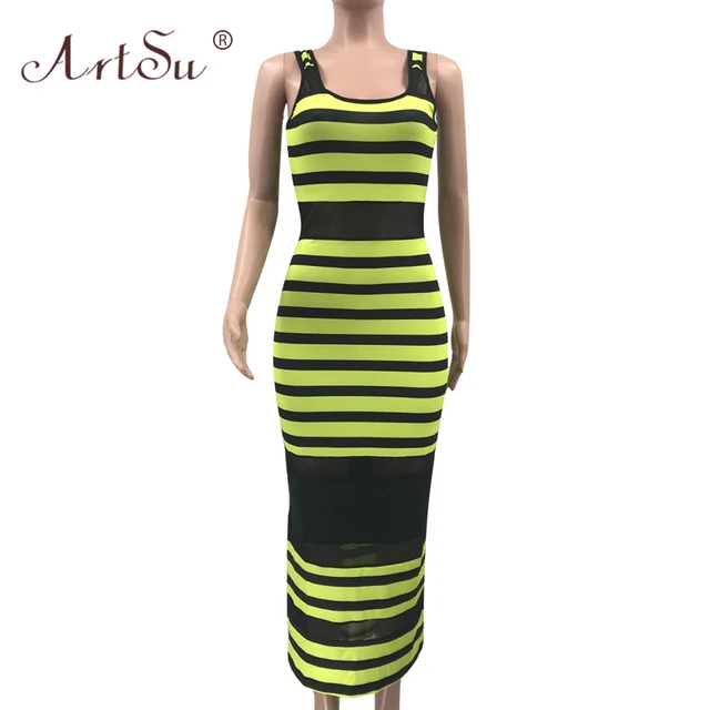green striped maxi dress