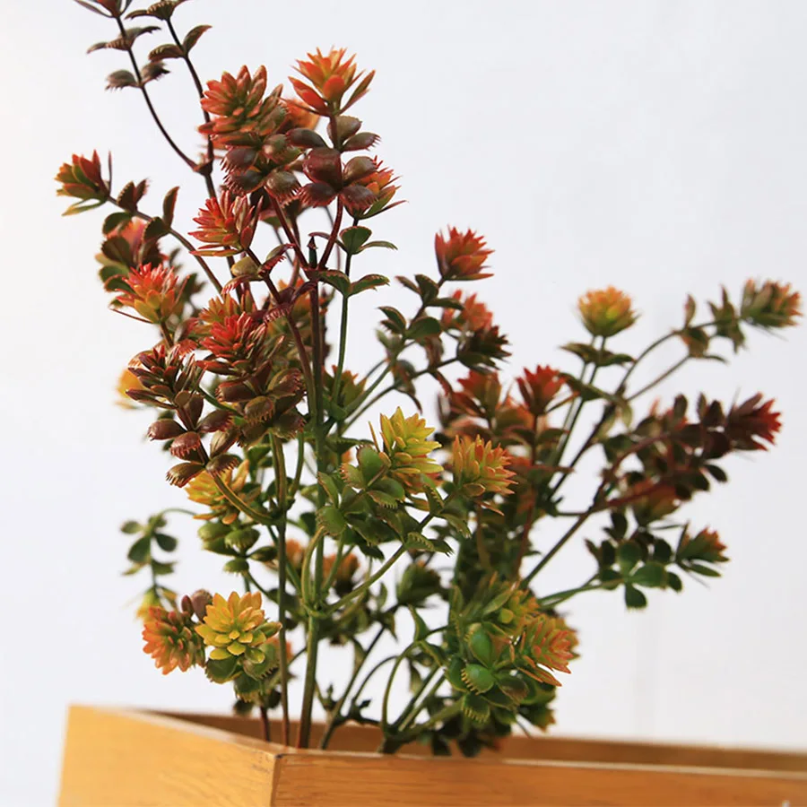 

Artificial Plastic Succulent Plant Fake Leaves DIY Autumn Decoration Wreath Accessories Artificial Eucalyptus Home Wedding Decor