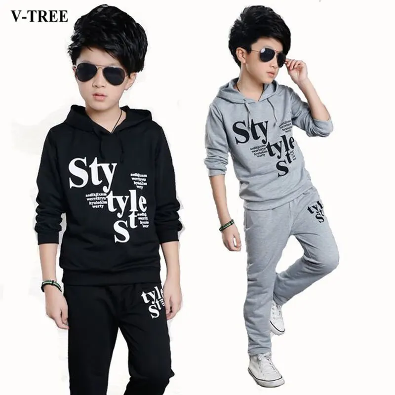 

Children Clothing Sets Autumn Spring Teenager Sports Suits School Boys Clothes Sets Hoody+pants For Kids