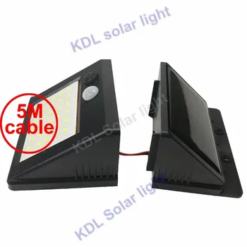 

30 led 500lm solar light split mount pIR motion 3 senser Edison2011 LEDs Solar Po IP new 2018 ar 5M cable street wall lamp for