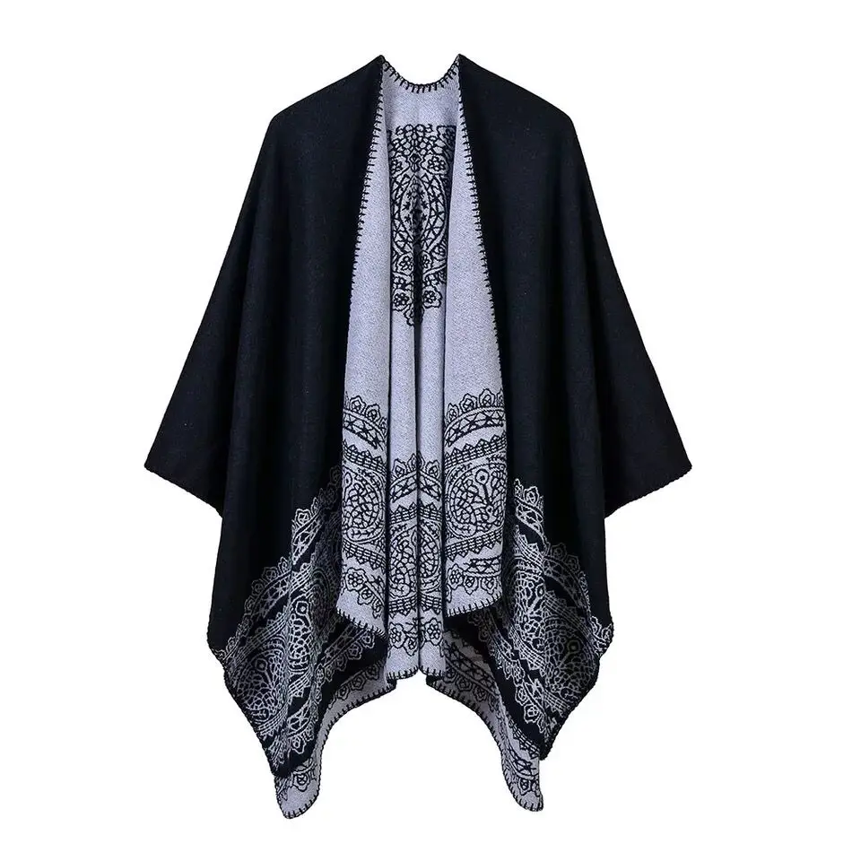 

New designer paisley winter autumn warm acrylic scarf shawls Cardigan Outdoor Batwing Capes and Ponchos Women LL190541