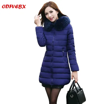 

2020 Winter Down Cotton Jackets Female Plus Size XL-6XL Women's Slim Medium Mid-length coat Ms. Thicken Hooded Collar Jacket