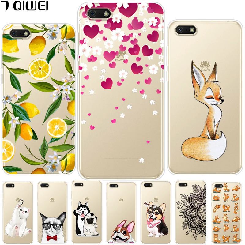 

DUA-L22 Honor 7A For Huawei Honor 7A Case 5.45'' Silicone Soft TPU Russia Case For Huawei Honor 7A Cover a7 7 A Cool Animal