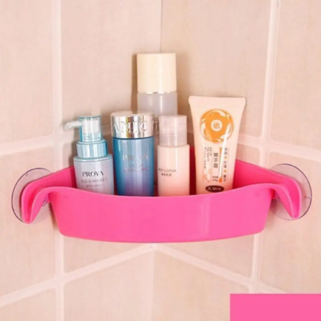

Suction Cup Bathroom Accessories Kitchen Storage Shelf Corner Triangle 107g Storage Rack