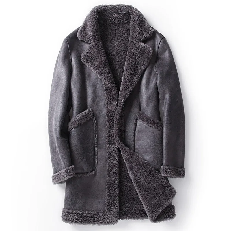 Брендовое роскошное зимнее толстое теплое длинное пальто, мужское модное пальто с воротником из натурального меха, Мужская однобортная верхняя одежда с карманами, M-5XL