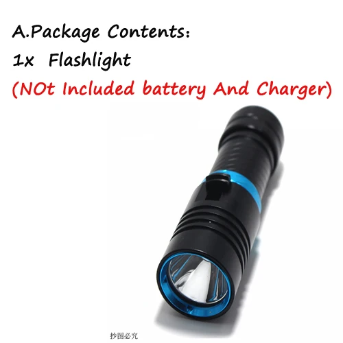 Фирменная Новинка DX1 XM-L XML XM-L2 15 Вт 5000LM Алюминий сплав Водонепроницаемый светодиодный фонарик Дайвинг подводная лампа факел проблескового света - Испускаемый цвет: A