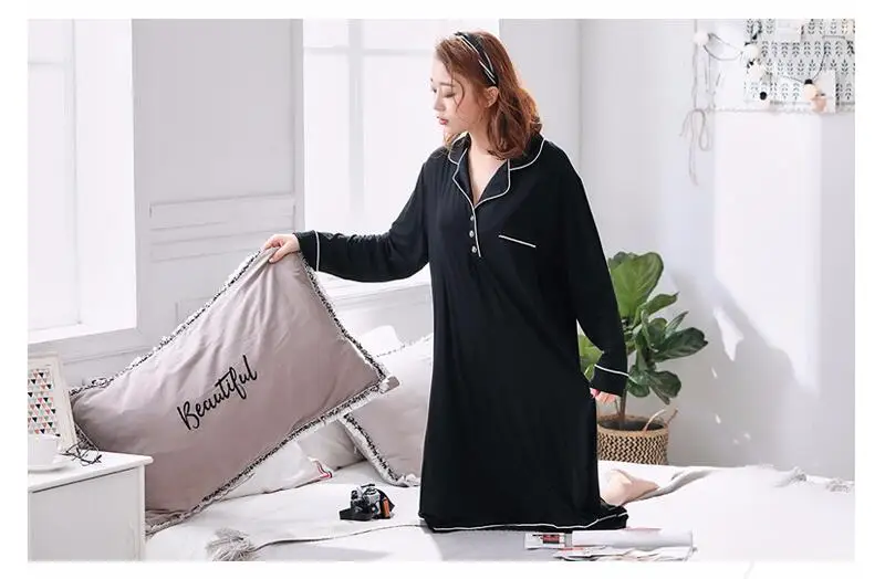 modal cotton nightgown plus size (2)